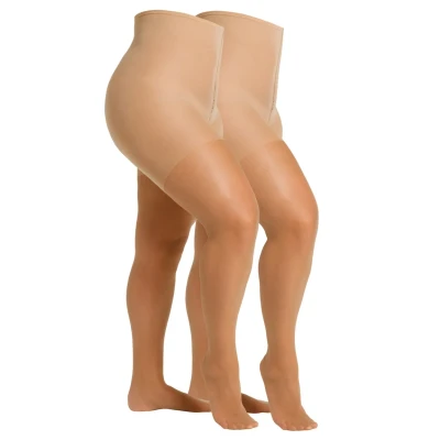 Abbildung von camano Feinstrumpfhose Women Curvy 20 DEN MATT, 2 PACK Strumpfhose, Damen, Größe: 44/46, Skin