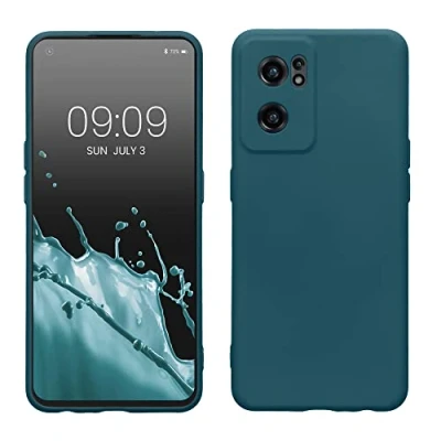 Abbildung von kwmobile Slim Case kompatibel mit OnePlus Nord CE 2 5G Hülle Handyhülle aus Silikon in Petrol matt