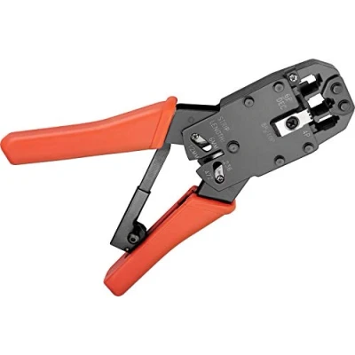 Abbildung von Goobay 77267 Crimpzange für Modularstecker RJ10, RJ11, RJ12, RJ45 inklusiv Kabelschneider und Abisolierer