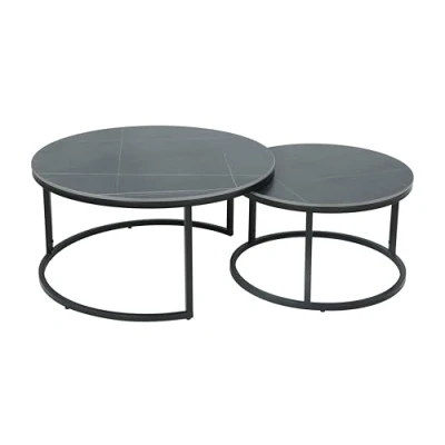 Abbildung von HELA Couchtisch &quot;LUIS&quot;, (Set, 2 St.), 2er Set; 12mm Sinterstein; Marmoroptik