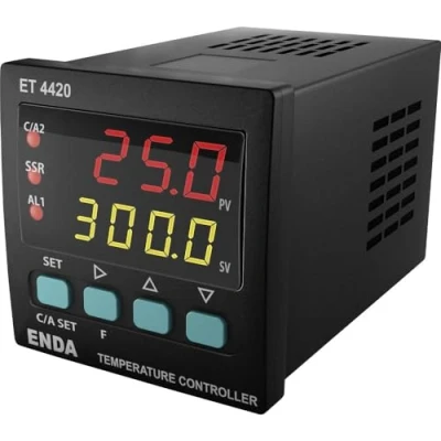 Abbildung von Enda ET4420 230 PID Temperaturregler Pt100, J, K, T, S, R Relais, 2A, SSR (L/B/H) 94x48x48mm
