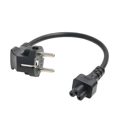 Abbildung von HangTon Stromkabel Euro Schuko Stecker CEE7/7 auf IEC320 C5 Mickey Mouse für Laptop Computer AC Adapter Kabel 250V 2.5A 12&quot;