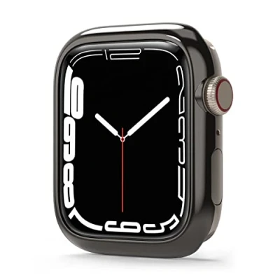 Abbildung von Ringke Bezel Styling Kompatibel mit Apple Watch Series 9/8/7 (45mm) Hülle, Lünette Ring Kleber Abdeckung Kratzfest Stainless Steel Schutzthülle Graphite (45 11)