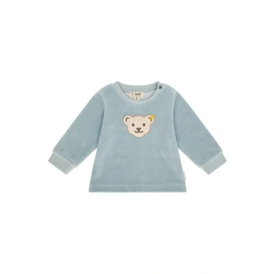 Abbildung von Steiff MIT Teddykopf Sweatshirt für Kinder, Größe: 68, Celestial blue