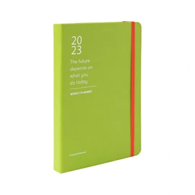 Abbildung von Kokonote Terminkalender 2023 Color Fun Kollektion A5 Format Grün Essential Kalender Wochenplaner Personal Organizer auf Englisch FSC zertifiziert