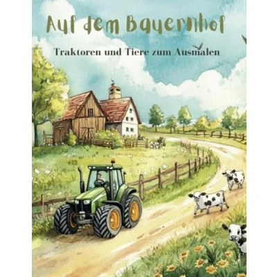 Abbildung von Auf dem Bauernhof: Traktoren und Tiere zum Ausmalen
