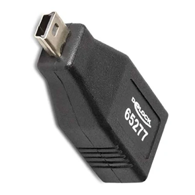 Abbildung von Delock USB 2.0 Adapter, A Buchse mini B Stecker, schwarz Kabel