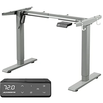 Abbildung von MAIDeSITe höhenverstellbarer Schreibtisch elektrisch mit starken Motor, tischgestell höhenverstellbar 2 teiligen Beinen sowie auch 4 Memory Steuerung und Kindersicherung T1 Pro(Grau)