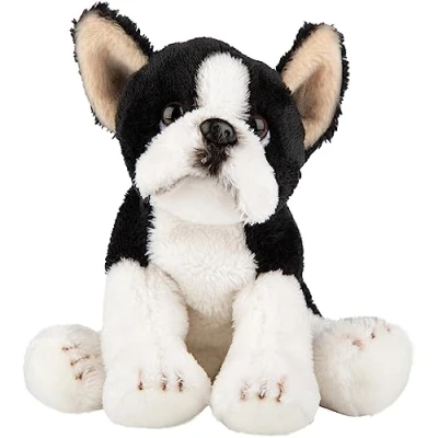 Abbildung von Suki Gifts 12138 Naturgetreuer Boston Terrier Hund Kuscheltier, mehrfarbig