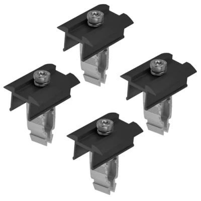Abbildung von Avoltik Solarmodul Halterung 4x Mittelklemme mit Aluminiumlegierung für Höhe 30mm 45mm I Befestigung PV Anlagen Korrosionsbeständig EASY CLICK SYSTEM schwarz