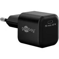 Abbildung von goobay 65369 USB C PD Schnellladegerät (65W) / Quick Charger/USB Ladegerät für Samsung, iPhone, iPad und MacBook/Ladestecker/Ladeadapter Steckdose/Netzteil Ladekabel/schwarz