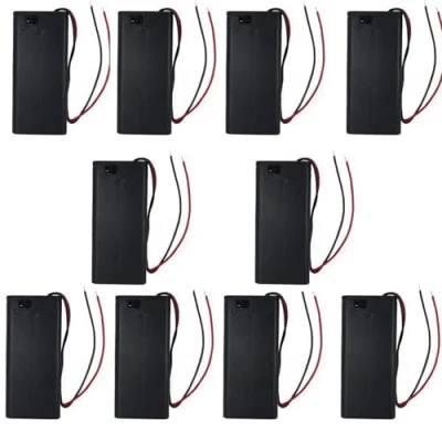 Abbildung von 10 Stück 2x1.5V 3V AA Kunststoff Batteriehalter mit Hülle, Anschlusskabel und EIN/AUS Schalter Batterie Halterung On/Off Switch and Cover