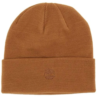 Abbildung von Timberland Herren Cuffed Beanie with Embroidered Winter Hut, Wheat/Flat Logo, Einheitsgröße