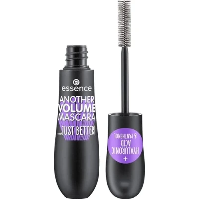 Abbildung von essence ANOTHER VOLUME MASCARA...JUST BETTER!, Schwarz, volumengebend, pflegend, definierend, intensiv, vegan, ohne Mikroplastikpartikel, Nanopartikel frei, Parfüm, 1er Pack (16ml)