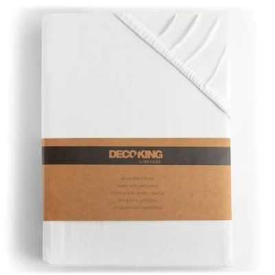 Abbildung von DecoKing Spannbettlaken 180x200 200x200 cm 100% gekämmte Baumwolle Weiß Spannbetttücher Jersey Boxspringbett Amber 180 x 200