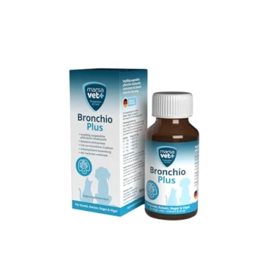 Abbildung von Marsavet Bronchio Plus Bronchial Liquid für Hunde, Katzen, Nager und Vögel zur Unterstützung der Atemwege des Immunsystems mit natürlichen Pflanzenstoffen 100 ml