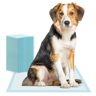 Abbildung von 150x ARNOMED Welpen Unterlagen, Zubehör, auslaufsicheres Hundeklo in 60x90cm, Hundezubehör für kleine Hunde, Einweg Welpenunterlagen saugfähig, 5 lagige Pipi Matten Puppy Pads