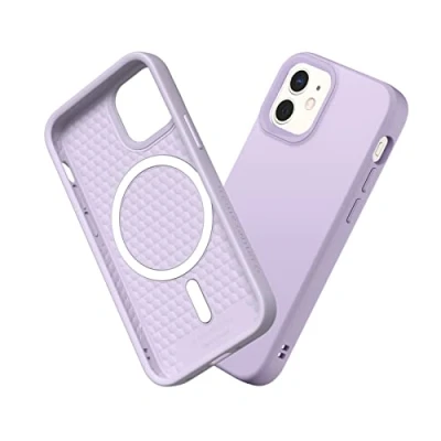Abbildung von RhinoShield Case kompatibel mit [iPhone 12 Mini] SolidSuit MagSafe Stoßdämpfende &amp; schlanke Schutzhülle Premium Finish 3.5 Meter Fallschutz Violett