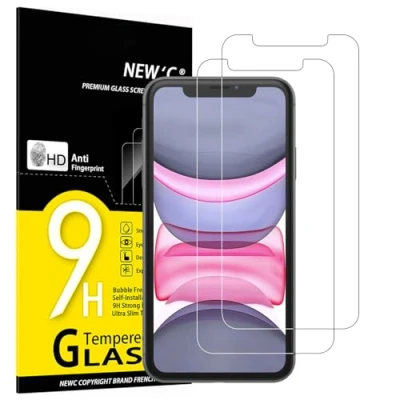 Abbildung von NEW&#039;C 2 Stück, Panzer Schutz Glas für iPhone 11 und XR, Frei von Kratzern, 9H Härte, HD Displayschutzfolie, 0.33mm Ultra klar, Ultrabeständig