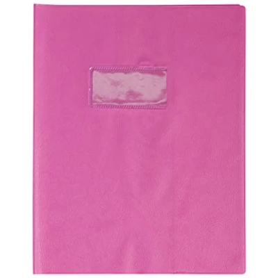 Abbildung von Clairefontaine 72009C Heftumschlag / Heftschoner Hefthülle Calligraphe mit Feinkörnung und Lederoptik, 17x22 cm, Etikettenhalter, aus PVC blickdicht strapazierfähig, Fuchsia, 1 Stück