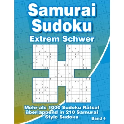 Abbildung von Samurai Sudoku Rätselheft Sehr Schwer: Heft mit 210 Extrem Schweren Varianten für Fortgeschrittene