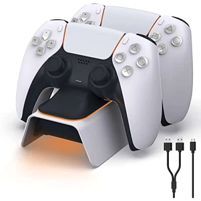 Abbildung von NexiGo PS5 Controller Ladestation, Ladestation 2 Std Schnelllade LED Anzeige Schutzchip für DualSense Sony Wireless