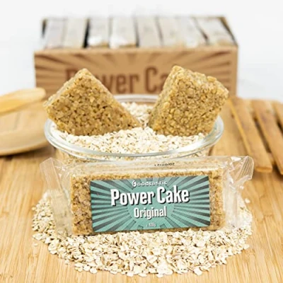 Abbildung von Foodtastic Power Cake Original (10 x 120g) leckere, saftige Haferriegel handgemachte Flapjack Energieriegel aus Haferflocken