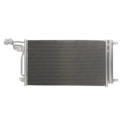 Abbildung von THERMOTEC KTT110042 Klimakondensator mit Trockner 15,4 13,7 565 SKODA: Fabia 2 Schrägheck, Roomster, Combi, SEAT: Ibiza 4 Schrägheck