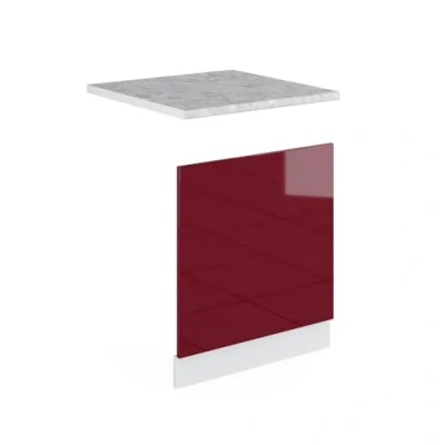 Abbildung von Vicco Frontblende R Line, Bordeaux Hochglanz/Weiß, 60 cm ohne Arbeitsplatte