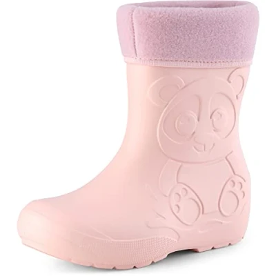 Abbildung von Ladeheid Eva Kinder Jungen Mädchen Gummistiefel Regenschuhe gefüttert LA CA 11 (Puderrosa, 32/33 EU)