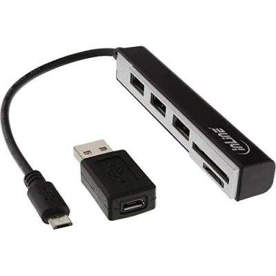 Abbildung von InLine 66775C USB OTG Cardreader &amp; 3 Port 2.0 Hub, für SDXC und microSD, mit Adapter