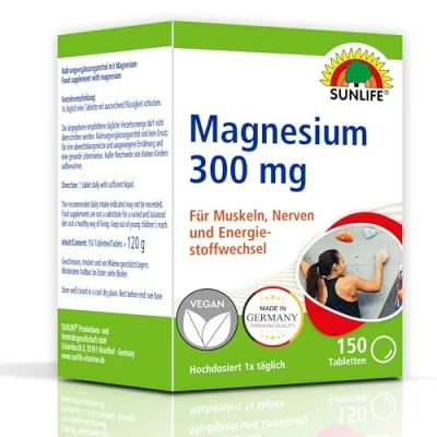 Abbildung von SUNLIFE SUNLIFE® Magnesium 300 Tabletten Müdigkeit Muskeln Knochen Energie 1 x täglich eine Tablette mit ausreichend Flüssigkeit schlucken