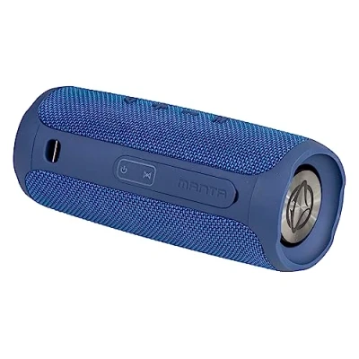 Abbildung von Manta Tragbarer Bluetooth Lautsprecher 2x5W IPX4 Wasserdichter Boombox FM/USB/Micro SD Karte/AUX in Freisprecheinrichtung Super Bass Blau SPK130GO BL