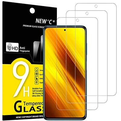 Abbildung von NEW&#039;C 3 Stück, Panzer Schutz Glas für Xiaomi Poco X3 / Pro/Poco NFC, Frei von Kratzern, 9H Härte, HD Displayschutzfolie, 0.33mm Ultra klar, Ultrabeständig