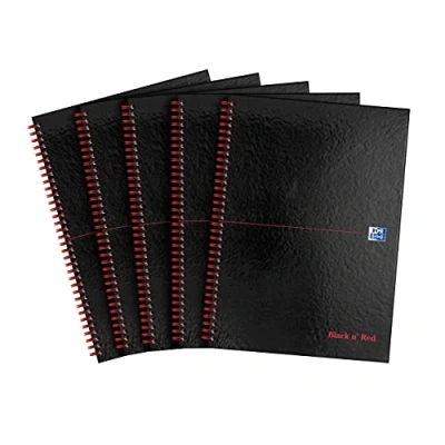 Abbildung von Black n Red Spiralbuch 90 g/m² liniert 140 Seiten A4 5 Stück