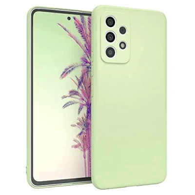 Abbildung von EAZY CASE Handyhülle Silikon mit Kameraschutz kompatibel Samsung Galaxy A53 (5G) in Pastell Grün, Ultra dünn, Slimcover, Silikonhülle, Hülle, Softcase, Backcover