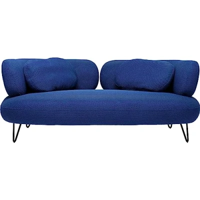 Abbildung von Kare Design Sofa Peppo 2 Sitzer, Blau, Pflegeleicht, Weich, Kuschelsofa, Couch, Loveseat, Wohnzimmer, Stahlfüße, Teilzerlegt, 72x182x95 cm (H/B/T)