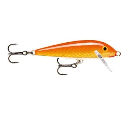 Abbildung von Rapala Countdown Angelköder Angelzubehör aus Balsaholz Süßwasser Spinnköder Lauftiefe 2.1 3m Fischköder 9cm, 12g Hergestellt in Estland Gold Fluorescent Red