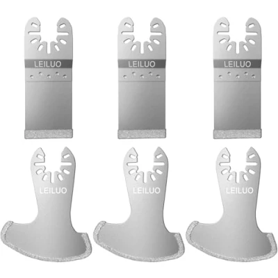 Abbildung von Diamant Oszillierendes Multitool Fugenentferner Sägeblatt Set 6 Stück Fliesenfugen Entferner Klingen kompatibel mit DeWalt Makita Einhell und mehr