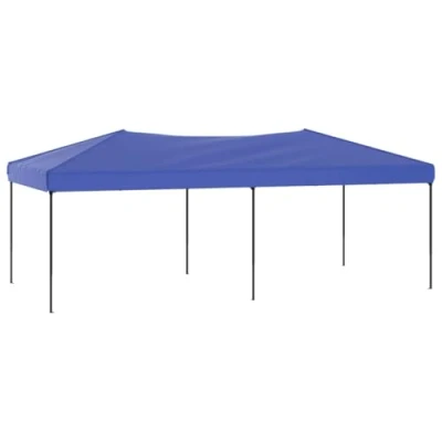 Abbildung von vidaXL Partyzelt Festzelt Camping Pavillon Faltpavillon Gartenzelt Grillzelt Terrasse Gartenpavillon Stahlrahmen Faltbar Blau 3x6m
