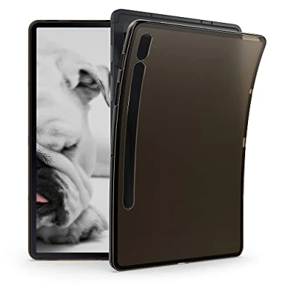 Abbildung von kwmobile Hülle kompatibel mit Samsung Galaxy Tab S8 / S7 weiches TPU Silikon Case Transparent Tablet Cover Schwarz