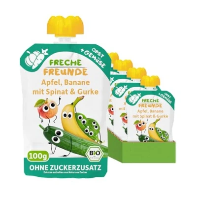Abbildung von Freche Freunde Bio Quetschie, Apfel, Banane, Spinat &amp; Gurke, ab 6 Monaten (6 x 100 g)