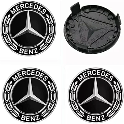 Abbildung von Brogtorl 4 Stück Nabendeckel für Mercedes 75MM Radnabenkappen Felgendeckel Felgenkappen Nabenkappen Wheel Caps Radnabenabdeckung
