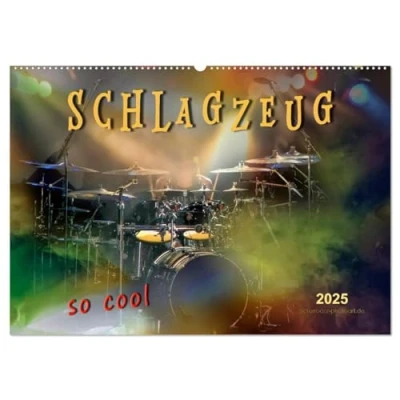 Abbildung von Schlagzeug so cool (Wandkalender 2025 DIN A2 quer), CALVENDO Monatskalender