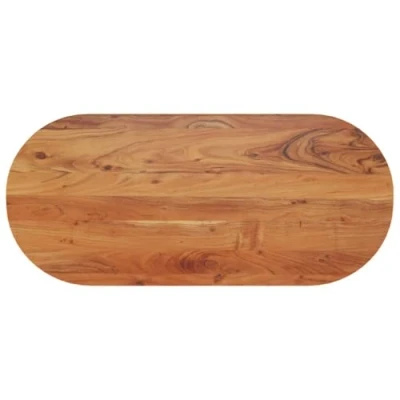 Abbildung von vidaXL Tischplatte, Holzplatte Holztischplatte Oval, Möbelplatte Platte für Beistelltisch Bartisch, Massivholzplatte Schreibtischplatte Ersatzplatte, 110x50x2,5cm Massivholz Akazie