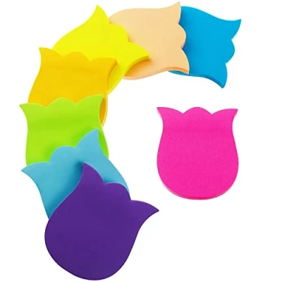 Abbildung von Farbige Haftnotizen, 560 Blatt Blütenform Selbstklebende Haftnotizzettel, Super Sticky Notes, Farbig Notizblöck für Büro Schule Zuhause(8 Farben, 76 x mm)
