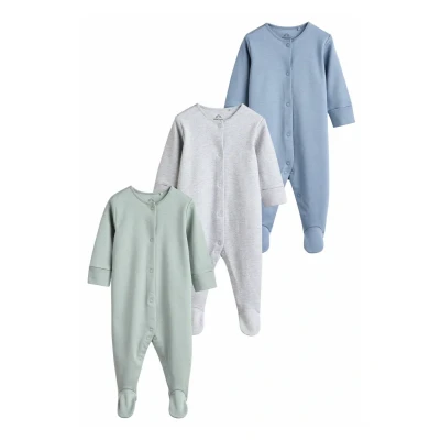 Abbildung von Next 3 PACK Strampler für Kinder, Größe: 50, Grey blue