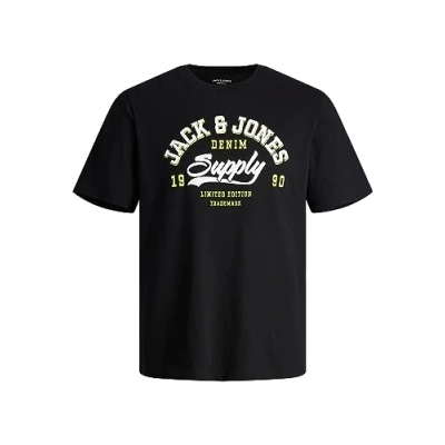 Abbildung von Jack &amp; Jones Elogo SS Oneck COL Tshirt print, Herren, Größe: Small, Black
