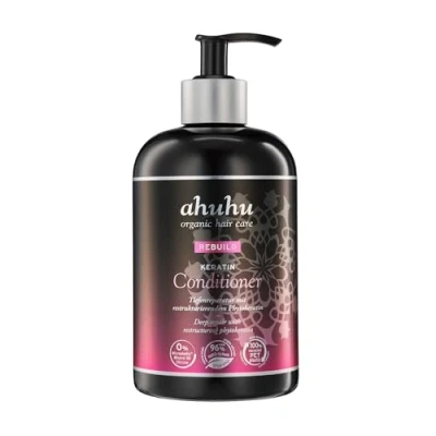 Abbildung von ahuhu REBUILD Keratin Conditioner XXL (500 ml) intensiv restrukturierende Haarspülung mit pflanzlichem Phytokeratin, repariert &amp; schützt das Haar vor erneuter Beanspruchung, vegane Haarpflege