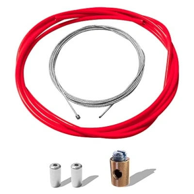 Abbildung von cyclingcolors Universal reparaturset gaszug bowdenzug innenzug mit Kabel schraubnippel für mofas moped mokick, rot